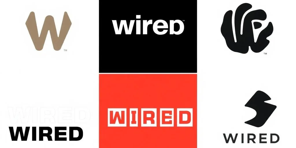 Wired logo evolving through different visual styles.