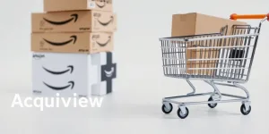 Amazon boxes and shopping cart.