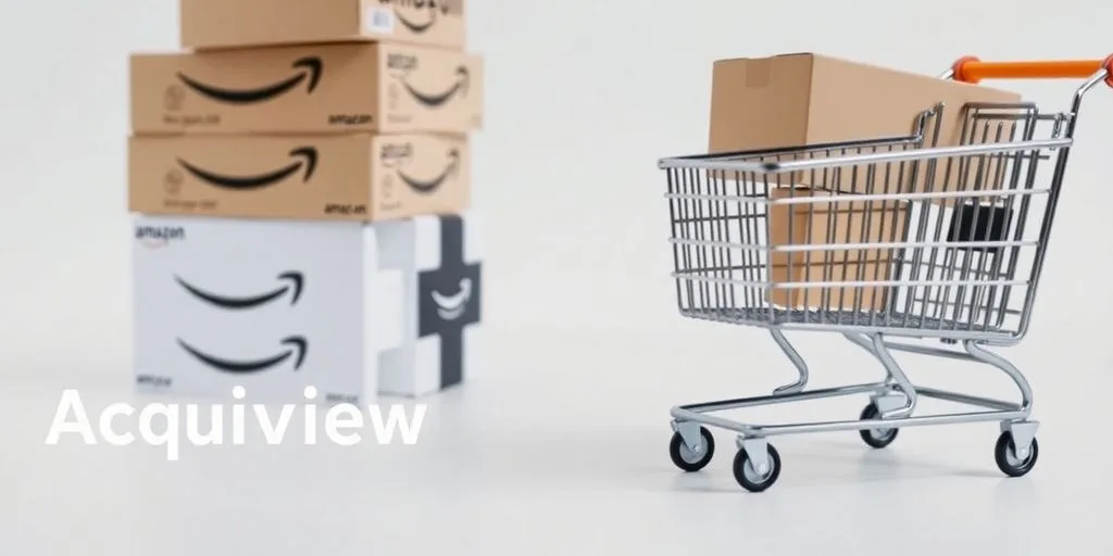 Amazon boxes and shopping cart.