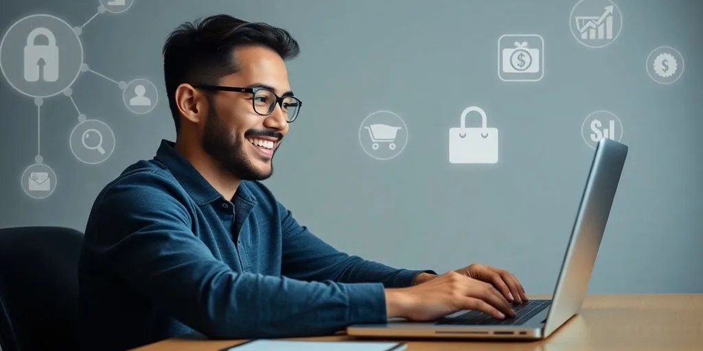 Person earning money writing Amazon reviews.