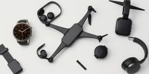 Sleek gadgets for men in a modern setting.