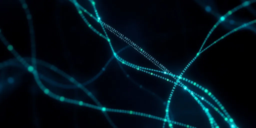 Java code streams with futuristic glowing network connections.