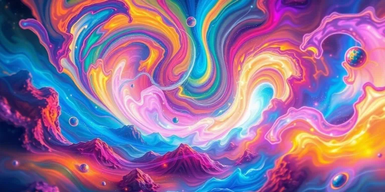 Dreamerland AI art generator creating vibrant fantasy landscapes.